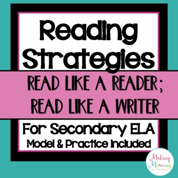 Preview of Reading Strategies for Middle and High School