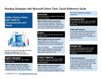 Preview of Reading Strategies with Microsoft Online Tools: Quick Reference Guide