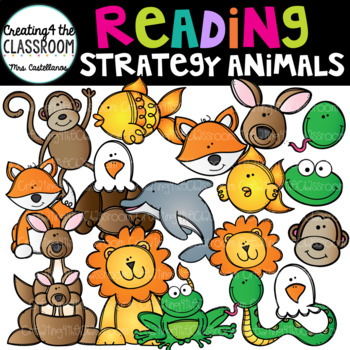Preview of Reading Strategy Animals Clip Art { Guided Reading Animals}
