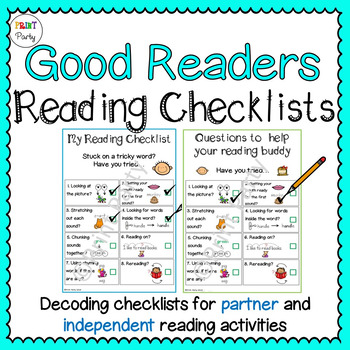 Preview of Reading Strategy Decoding Checklist Visual for Students | Reading Center Tasks