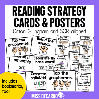 Preview of Reading Strategy Decoding Posters and Bookmarks SOR and OG-Aligned