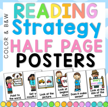 Preview of Reading Strategy Half Page Posters
