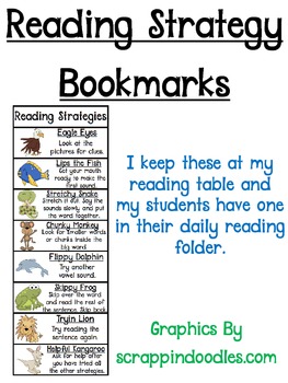 Preview of Reading Strategy Helpers-Bookmarks