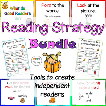 Preview of Reading Strategy Posters and Checklists Bundle