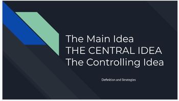 Preview of Reading Strategy Presentation -- Finding the Central Idea