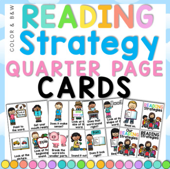 Preview of Reading Strategy Quarter Page Cards