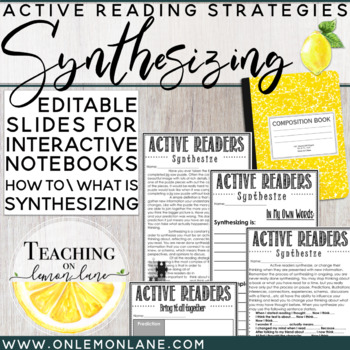 Preview of Reading Strategy Synthesizing / How to Synthesize / Editable w/ any Text