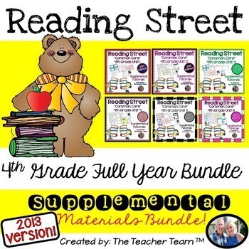 Preview of Reading Street 4th Grade Unit 1- Unit 6 Printables Bundle | 2013