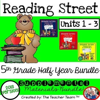 Preview of Reading Street 5th Grade Unit 1 -Unit 3 Printables Bundle | 2013