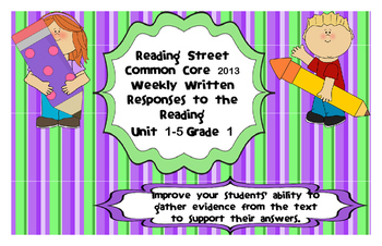 Preview of Reading Street Common Core 2013-Written Response Organizers&Tests-ALL UNITS 1ST