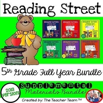 Preview of Reading Street 5th Grade Unit 1 - Unit 6 Printables Bundle | 2013