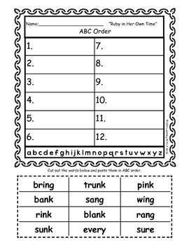 reading street first grade spelling abc order cut paste units 1 5