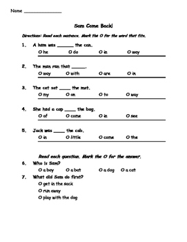 Reading Street First Grade UNIT 1 Selection Tests 6