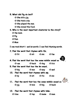 Reading Street First Grade UNIT 1 Selection Tests 6