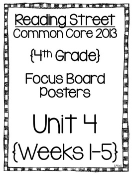 Preview of Reading Street Focus Board Posters: 4th Grade Unit 4 Weeks 1-5: {InkSaver}
