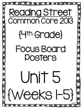 Preview of Reading Street Focus Board Posters: 4th Grade Unit 5 Weeks 1-5: {InkSaver}