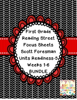 Preview of Reading Street Focus Sheets First Grade  Readiness to   Unit 5  BUNDLE