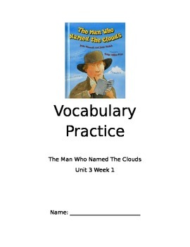 Preview of Reading Street Gr 4 - Unit 3 - The Man Who Named The Clouds - Vocab Packet