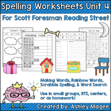 Reading Street Grade 1 Supplemental Spelling Worksheets Unit 4
