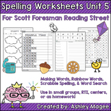 Reading Street Grade 1 Unit 5 Supplemental Spelling Worksheets