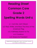 Reading Street Grade 2 Unit 6 Spelling Word Cards