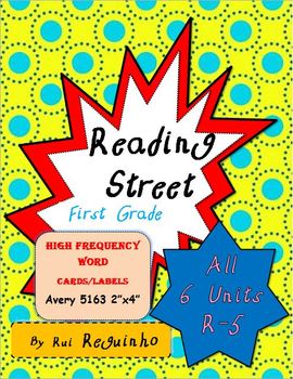 Preview of Reading Street - HFW for All Units R-5 - Avery 5163 labels with borders