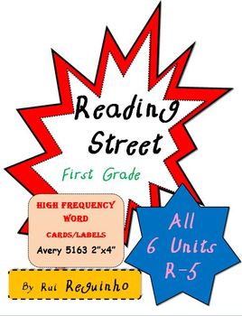 Preview of Reading Street - HFW for All Units R-5 - Avery 5163 labels without borders