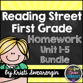 Reading Street Homework Packet: First Grade Units 1-5 BUNDLE