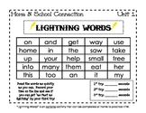 Reading Street Lightning Words HFW review for units 1-5