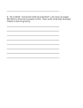 Reading Street My Brother Martin Comprehension Questions Worksheet