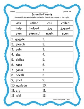 Reading Street Scrambled Words Word Finds For Unit 3 Grade 1