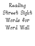 Reading Street Sight Words for Word Wall