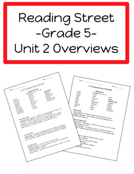 Preview of Reading Street Unit 2 Overviews (Gr. 5)