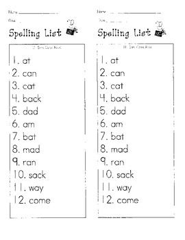 Reading Street Units 1-5 Spelling Homework Lists First Grade (Zaner Bloser)