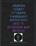 Reading Street Vocabulary Definitions - 5th Grade - Unit 3