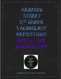 Reading Street Vocabulary Definitions - 5th Grade - Unit 6