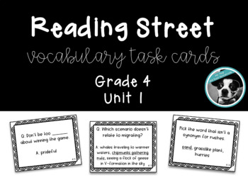 Preview of Reading Street Vocabulary Task Cards Grade 4 Unit 1