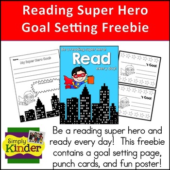 Preview of Reading Super Hero Goal Setting Freebie