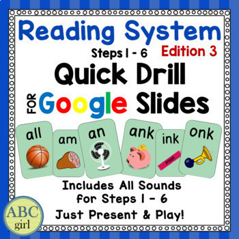 Preview of Reading System Ed. 3 Steps 1 to  6 Quick Drill for Google Slides
