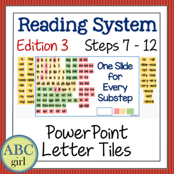 Preview of Reading System Ed. 3 Steps 7 to 12 PowerPoint Letter Tiles