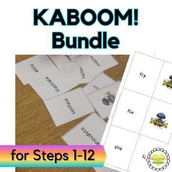 Preview of Reading System KABOOM! Phonics Card Games Bundle for Steps 1-12: A Fun Review!