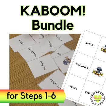 Preview of Reading System KABOOM! Phonics Card Games Bundle Aligns With Steps 1-6