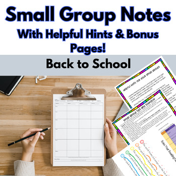 Preview of Reading System Small Group Notes Template and Bonus Tips! Aligns with Steps 1-12