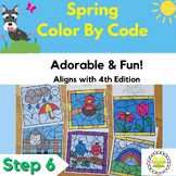Reading System Spring Themed Color By Code Aligns with Step 6