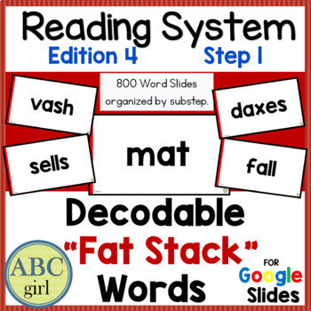 Preview of Reading System Step 1  Word Cards for Google Slides