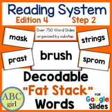 Reading System Step 2  Word Cards for Google Slides