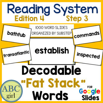Preview of Reading System Step 3 Word Cards for Google Slides
