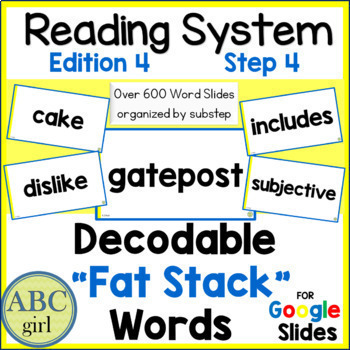 Preview of Reading System Step 4 Word Cards for Google Slides