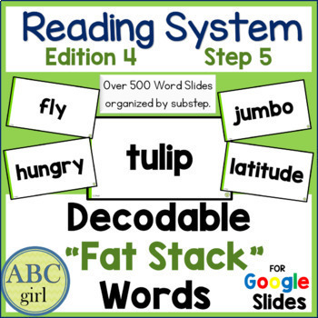 Preview of Reading System Step 5 Word Cards for Google Slides