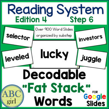 Preview of Reading System Step 6 Word Cards for Google Slides